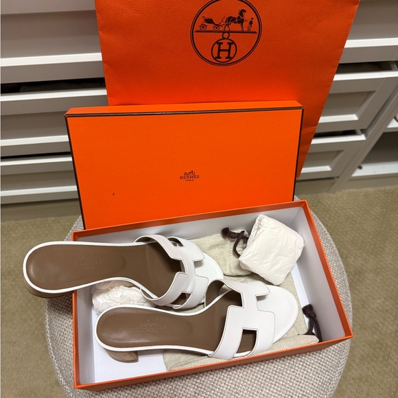 Hermes Shoes - Hermes White Women's Sandals